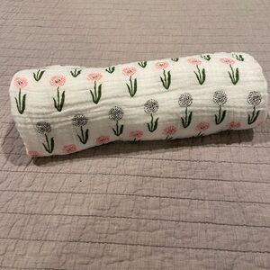 Modern Baby Floral Muslin Cotton Baby Blanket 28x38 | Lightweight Swaddle